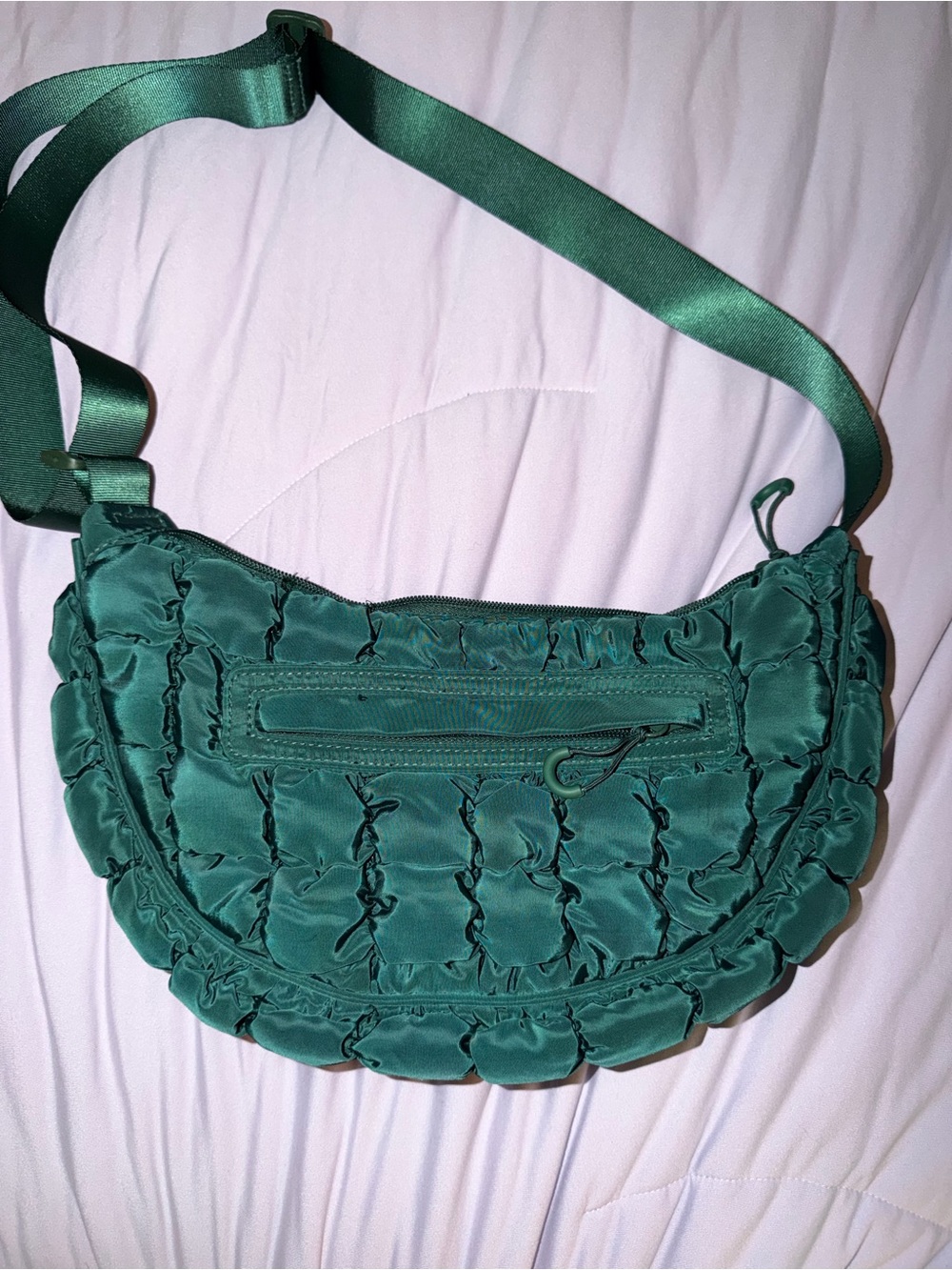 wild fable Green Quilted Crescent Crossbody Bag
